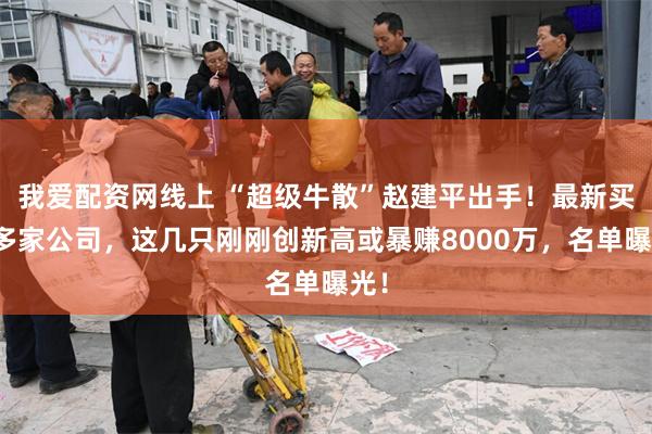 我爱配资网线上 “超级牛散”赵建平出手！最新买入多家公司，这几只刚刚创新高或暴赚8000万，名单曝光！
