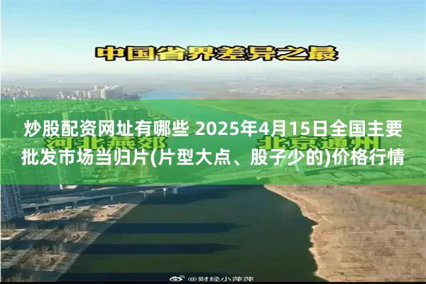 炒股配资网址有哪些 2025年4月15日全国主要批发市场当归片(片型大点、股子少的)价格行情