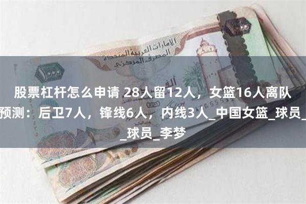 股票杠杆怎么申请 28人留12人，女篮16人离队名单预测：后卫7人，锋线6人，内线3人_中国女篮_球员_李梦