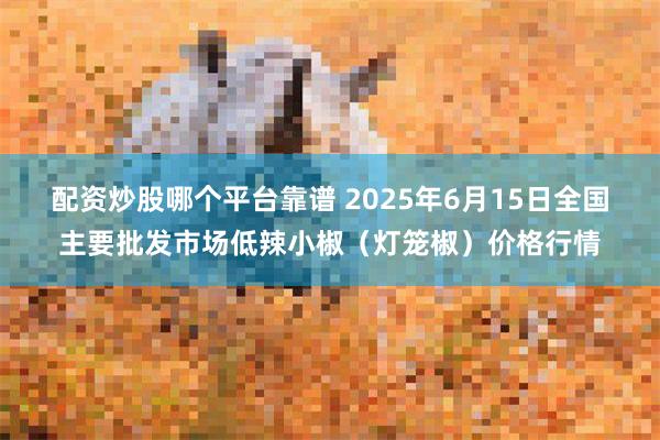 配资炒股哪个平台靠谱 2025年6月15日全国主要批发市场低辣小椒（灯笼椒）价格行情